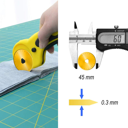 Titanium Rotary Cutter Blades 45mm 10 Pack Spare Replacement Blades with Improved Sharpness, Ideal for Quilting Scrapbooking Sewing Arts Crafts...