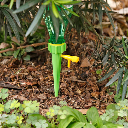 6 Pack Self Watering Spikes for Plant, Outdoor Automatic Plants Waterer, Insert Devices with Adjustable Vavle Switch for Garden Water Planter Syst...