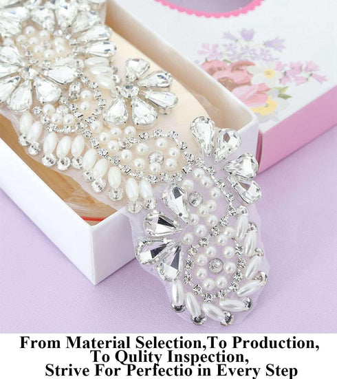 Pardecor Belt with Rhinestone Bridal Wedding Dress Belt Silver Crystal Rhinestone Pearl Belts Beaded Women's sash for Bridesmaid Gowns...