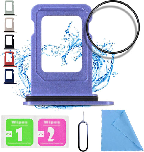 ASDAWN for iPhone 12 SIM Card Slot Replacement for iPhone 12 SIM Card Tray Holder Waterproof Rubber Ring and SIM pin(Single Sim Version 6.1 inches...