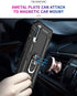 TJS Compatible with Samsung Galaxy A50 2019 Case, with Tempered Glass Screen Protector Metal Ring Magnetic Support Kickstand Heavy Duty Drop Prote...