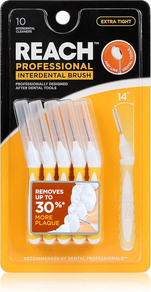 Reach Interdental Brush Cleaners 6-Pack, Extra Tight, 60 Count, Sensitive Gum Protection, Plaque Remover, Brushes Between Teeth & Braces, Dental T...