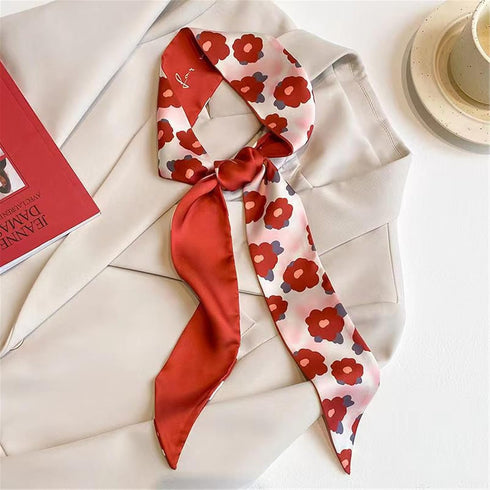 4 Pack Purse Scarf for Bags Silk Head Scarf for Hair Handbag Women Scarfs Band Hair Neck Scarves Fashion Gifts,05...