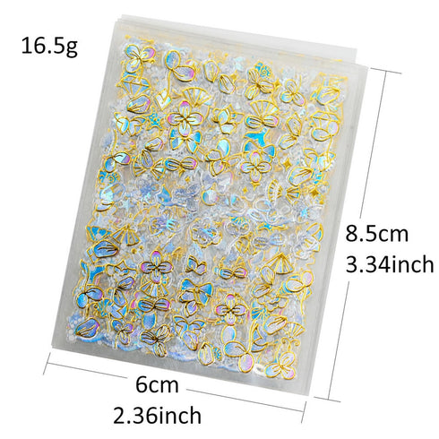 20 Sheets Butterfly Nail Art Stickers Decals Gold 3D Self-Adhesive Nail Decals Floral Designs Nails Supplies Spring Summer Butterfly Nail Stickers...