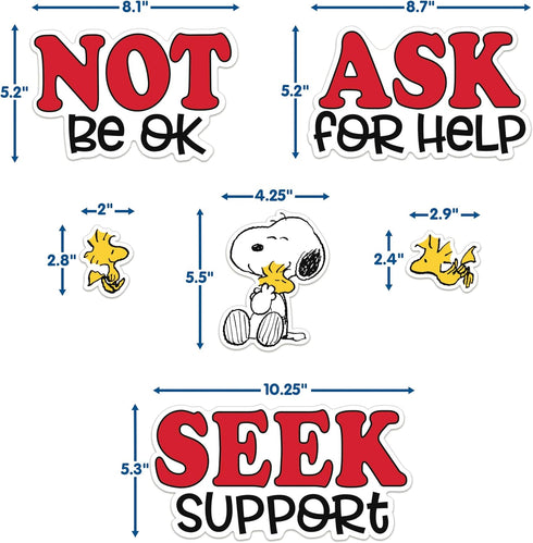 Eureka Peanuts Snoopy It's Ok to… Classroom Bulletin Board Set for Teachers, 42 Pieces...