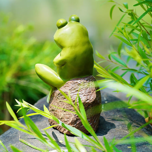 Frog Statue Decoration, Creative Garden Frog, Figurine Deco Crafts Animal Sculptures, Individual Decoration for Yard Garden Outdoor Indoor....