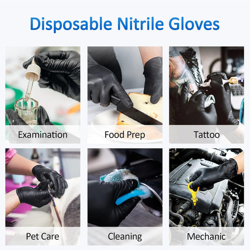 Schneider Nitrile Exam Gloves, Black, Small, 50-ct Box, 4-mil, Latex-Free, Powder-Free, Food-Safe (NBFK7111)...