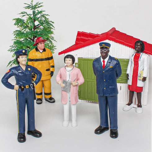 5PCS Professional Character Models Figures Set Educational Toys Christmas Party Decoration for 3 4 5 6 Kids Boys and Girls (Doctors, firefighters)...