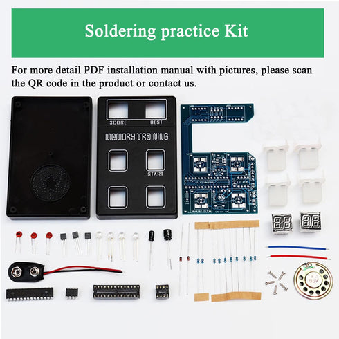 Soldering Practice Kit Memory Training Game Toy Electronic DIY Kit Handheld Game Console Fun Toy Kits Soldering Project for Kids Student Halloween...