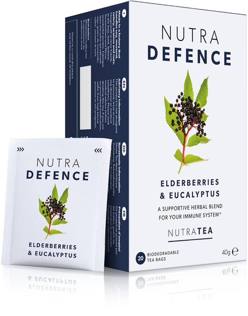 NUTRADEFENCE - Cold and Flu Tea | Immunity Tea - Supports & Boosts The Immune System – Includes Elderberry, Eucalyptus and Licorice Root - 20 Enve...