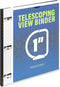 WOT I Telescoping 3 Ring Binder 1 Inch 1PC - White, Flexible Binder with Expandable Spine+Customized Front Cover+Clear Catalog Pocket, Holds 225 S...