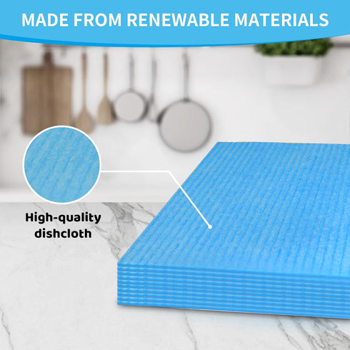 10 Pack Swedish DishCloths for Kitchen-Reusable Paper Towels Washable- Eco Friendly Cellulose Sponge Microfiber Dish Cloths-Absorbent and No Odor ...
