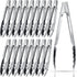 Stainless Steel Kitchen Tongs Set Cooking Tongs with Sliding Rings 7 Inch Metal Kitchen Tongs Small Clam Shell Cooking Tongs Non Slip Food Tongs f...