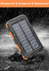 Solar Charger 20000mAh Power Bank Portable Solar Phone Charger, Camping Waterproof External Battery Charger for Cell Phone, 2 USB/LED Flashlight w...