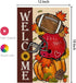 CROWNED BEAUTY Fall Welcome Garden Flag 12x18 Inch Double Sided for Outside, Burlap Small Seasonal Autumn Football Pumpkin Yard Decoration...