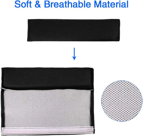 X AUTOHAUX 4pcs Universal Black Car Safety Seat Belt Pads Cover with Soft Polyester Fiber Auto Seatbelt Shoulder Pad for More Comfortable Driving...
