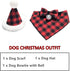 ADOGGYGO Christmas Dog Bandana Hat Bow tie Set - Classic Plaid Pet Scarf Dog Christmas Costume Decoration Accessories for Small Dogs Cats Pets (Sm...
