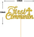 Gold Glitter First Communion Cake Topper - First Communion Cake Decoration for Kids - God Bless Cake Topper...