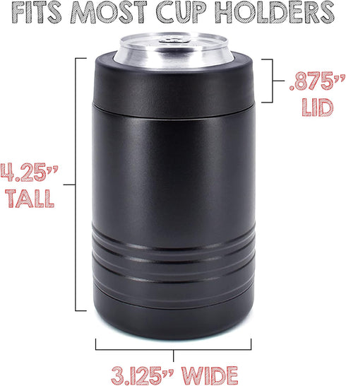 4-in-1 Stainless Steel 12 oz Double Wall Vacuum Insulated Can or Bottle Cooler Keeps Beverage Cold for Hours - Also Fits 16 oz Cans - Powder Coate...