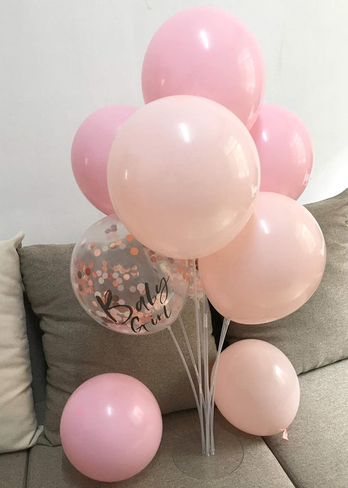 12inch Blush Pink balloons and Rose gold confetti Balloons for Baby Shower Birthday girl Party Decorations (Pastel Pink)...
