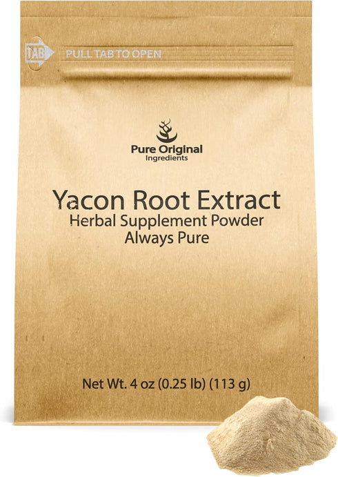 PURE ORIGINAL INGREDIENTS Yacon Root Extract (4 oz) Always Pure, No Fillers or Additives, Herbal Supplement Powder...