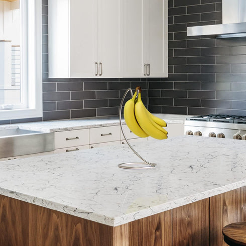 Blue Donuts Modern Banana Hanger - Chrome Banana Stand for Kitchen Countertop...