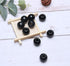 Black Wooden Macrame Beads 20mm with 8mm Large Hole, Wood Spacer Beads, Natural Round Ball Farmhouse Wooden Loose Beads for Bead Crafts Making Hom...