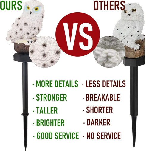 Dazzle Bright Owl Figure Solar LED Lights, Resin Garden Waterproof Decorations with Stake for Outdoor Yard Pathway Outside Patio Lawn Decor to Sca...