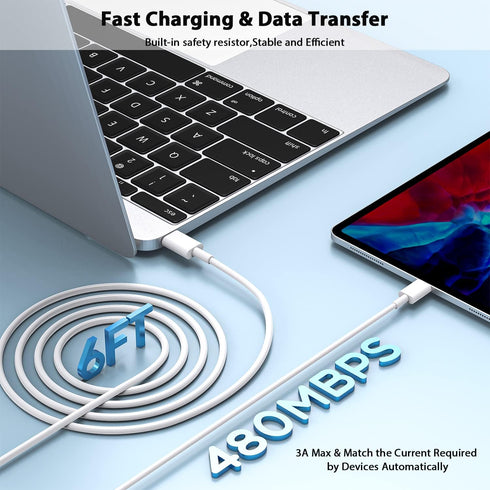 iPhone Charger Fast Charging, 40W Dual USB C Wall Charger Apple MFi Certified Dual USB-C Port Power Adapter with 2Pack 6FT USB-C to Lightning Cabl...