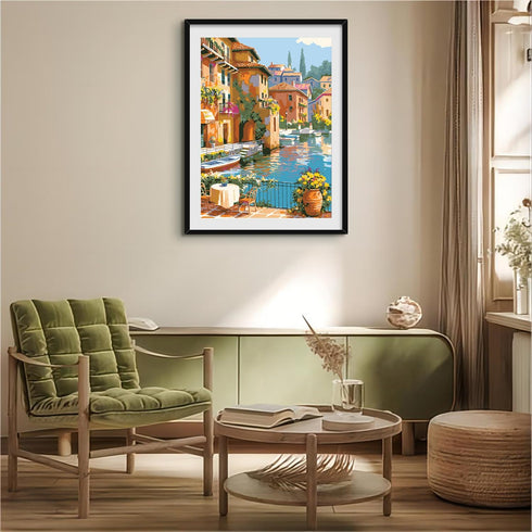 QUITEDEW Paint by Number for Adults,Town Scenery Paint by Numbers,Landscape Paint by Number Kits Suitable for Home Wall Decoration 16x20 Inch....