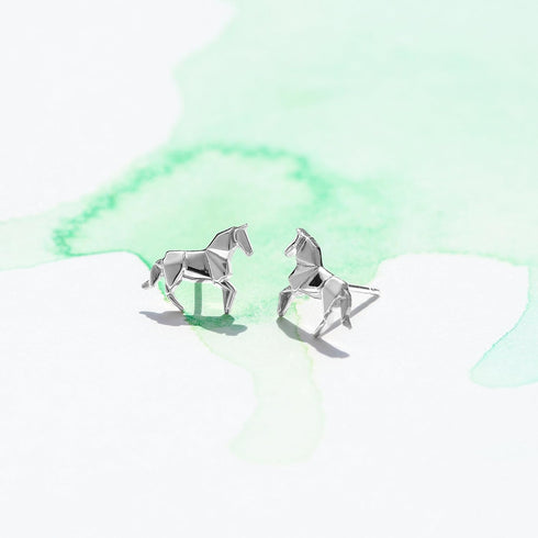 Boma Jewelry Sterling Silver Origami Horse Stud Earrings...