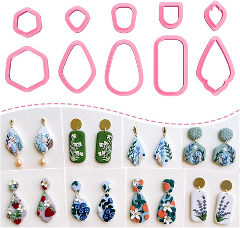 KEOKER Polymer Clay Cutters, Clay Cutters for Polymer Clay Jewelry, Basic Polymer Clay Cutters, Clay Earrings Cutters.(A)...