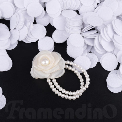 Framendino, 2000 Pack 1 Inch White Felt Circles Pads for Hair Accessories DIY Craft Project...