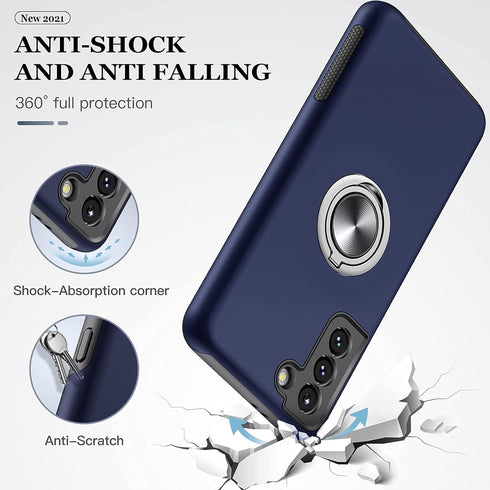 JAME Designed for Samsung Galaxy S21 Case (Not for S21 Plus & S21 Ultra), Slim Tough Rugged Shockproof Protective Case with Metal Ring Kickstand f...