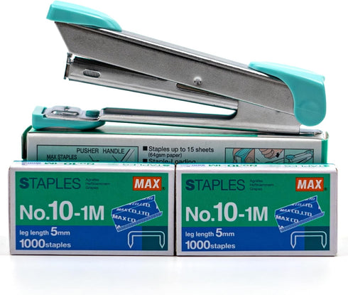 Max HD-10 Stapler Set with 2 Boxes (2000) Staples. Staple Up to 15 Sheets of Normal Paper....
