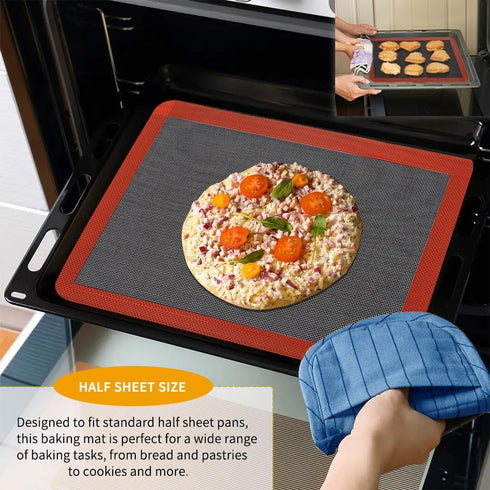 Professional Silicone Bread Baking Mat Non Stick Oven Liner Perforated Steaming Mesh For Half Sheet Size(11-4/5" x 15-3/4")...