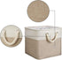 Robuy 3 Pack Storage Cube Bins Collapsible Sturdy cationic Fabric Storage Basket with Cotton Rope Handle For Organizing Shelf Nurery Home Colset 1...