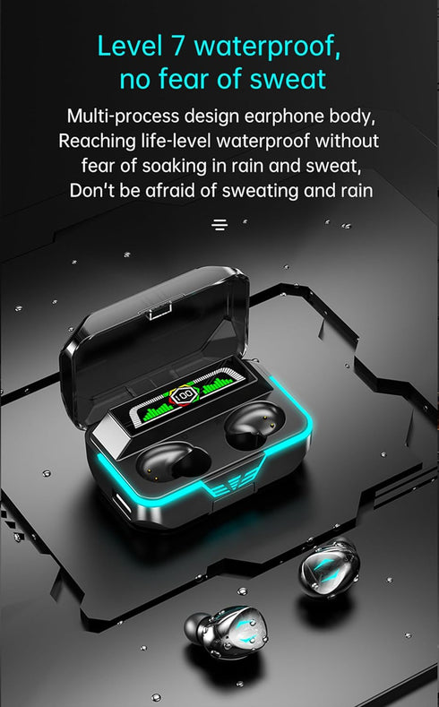True Wireless Earbuds, 2024 Bluetooth Headphones 5.3 Earbuds, Waterproof Touch Control Ear Buds in-Ear Built-in Mic, with LED Power Display, IP7 W...