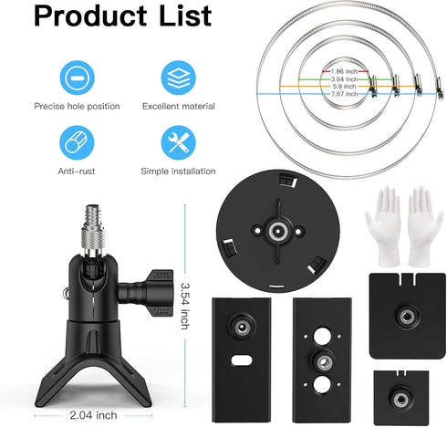 Camera Mount Pipe Mounting Bracket for Stick Up Cam/Pro/Battery with Pan-Tilt, R ing Indoor Camera, Spotlight Cam, Spotlight Camera Plus/Pro Surve...