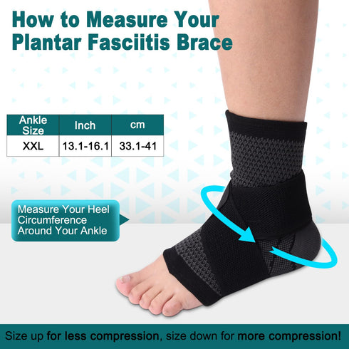 Ankle Brace, Achilles & Plantar Fasciitis Relief Compression Sleeve, Foot Brace with Ankle Support Strap for Women and Men, Heel Protector Wrap fo...
