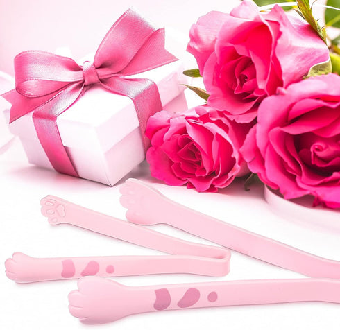 Cat Tongs 7 Inch Cute Cat Paw Shape Tongs Kitchen Tongs Silicone Cooking Tongs for Cooking BBQ Grilling Sweets, silicone mini tongs,silicone toast...