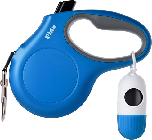 Fida Retractable Dog Leash with Dispenser and Poop Bags, 16 ft Pet Walking Leash for Small Dog or Cat up to 26 lbs, Anti-Slip Handle, Tangle Free,...