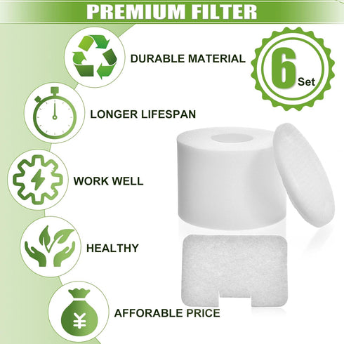 6 Pack Filters Replacement for Shark Navigator Deluxe NV42, NV4226, NV46, NV44, NV4626, UV402, NV36 Upright Vacuum, Filter Part #XFF36...