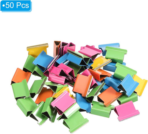 PATIKIL 0.6" x 0.4" Binder Clips, 50 Pcs Reusable Metal Refill Clip Binding for Clam Clip Dispenser, Multiple Colors...