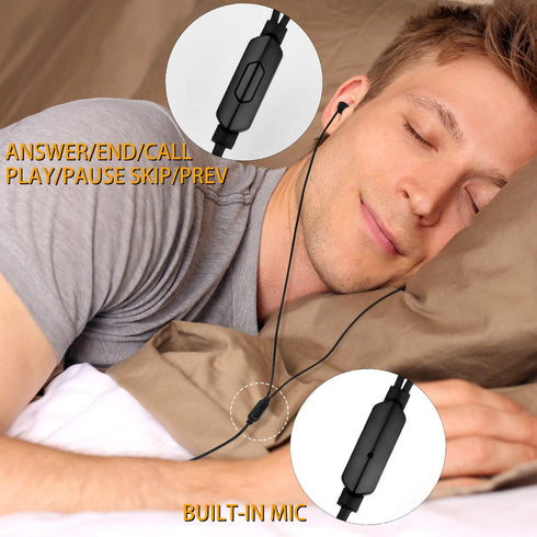 2parks Sleep Earphones, in-Ear Headphones with Soft Silicone Ear Tips, 3.5mm Jack, Noise Cancelling Earphones for Sleeping Side Sleeper,Travel, Wo...