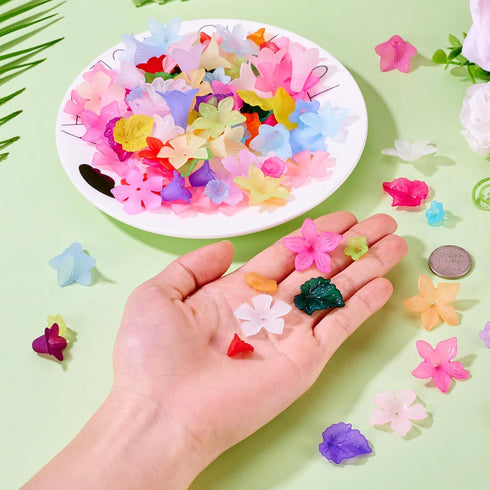 Pandahall 240pcs Acrylic Flower Beads Assorted Frosted Flower Leaf Bead Caps for DIY Bracelet Necklace Earring Jewelry Making...