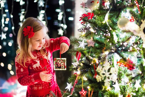 WaaHome Picture Frame Christmas Ornaments 2025-3'' Floral Photo Frame Christmas Tree Ornaments Decorations Gifts for Family Friends Women Mom...