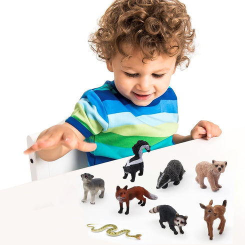 20Pcs Small Plastic Animals Figures - Rain Forest Animals Figures, Animals Toys, Nocturnal Animals Educational Toys for Science Project Cake Party...