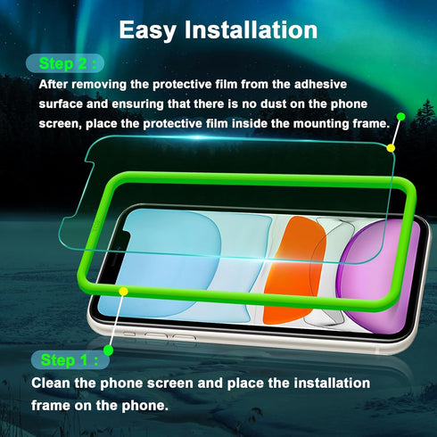 Screen Protector for iPhone 11, iPhone XR (6.1") HD Anti Blue Light Blocking Tempered Glass Film, Eye Protection,Case Friendly, No Bubbles, Anti G...