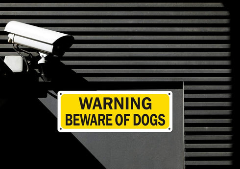 Beware-of-Dog-Sign-for-Fence 2 Pack 10 x 3.5 inches Beware of dog sign for Yard Door No Fade Aluminum Weatherproof Long Lasting Red Ink (10 x 3.5,...